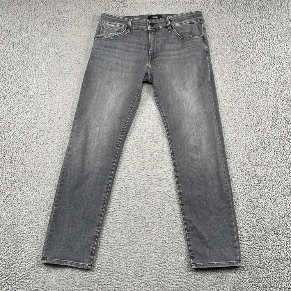 Mavi Jeans Mens 34 Gray Jake Slim Leg Stretch Denim Casual Five Pocket Pants
